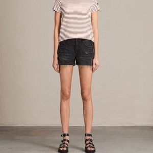 Allsaints All Saints Serene Denim Shorts 28 Black